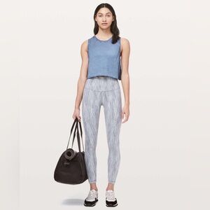 Lululemon Wunder Under High-Rise 7/8 Tight Jacquard Battleship Silver Spoon 6